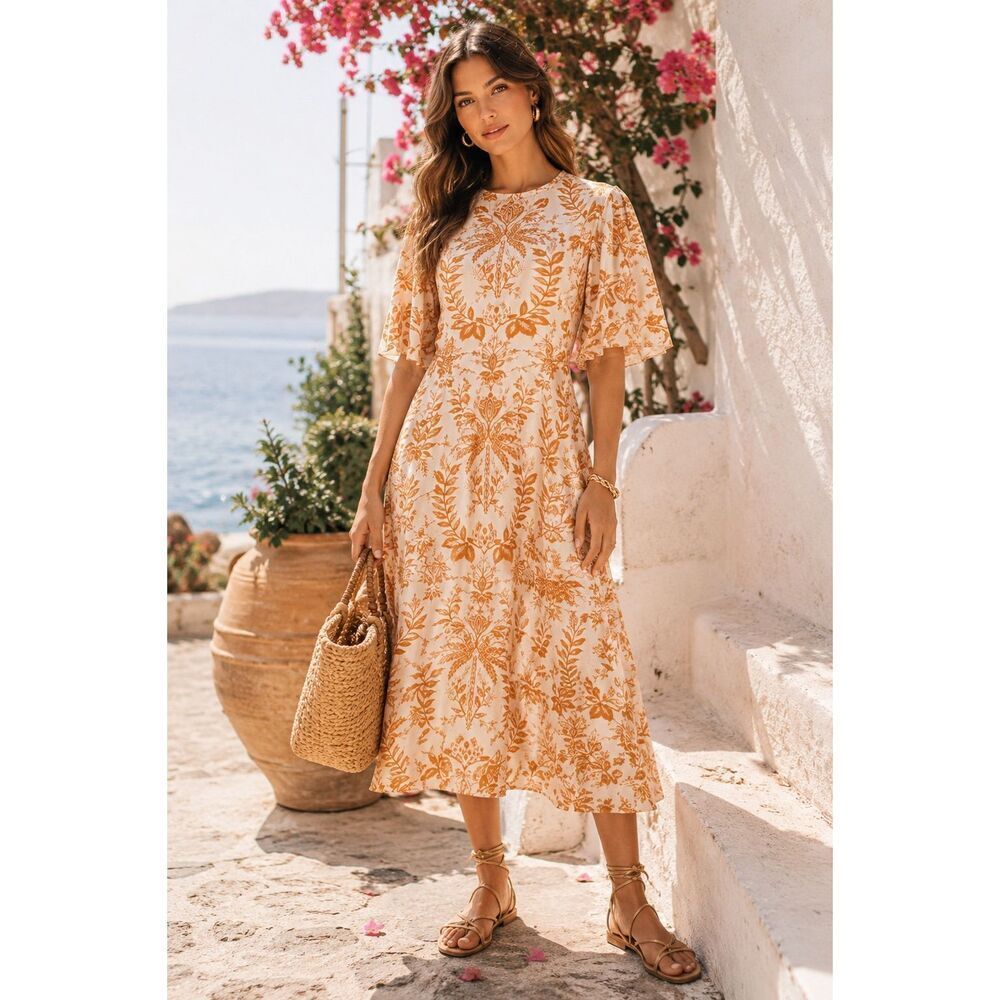 NWOT Beyond by Vera midi dress, Lrg $328